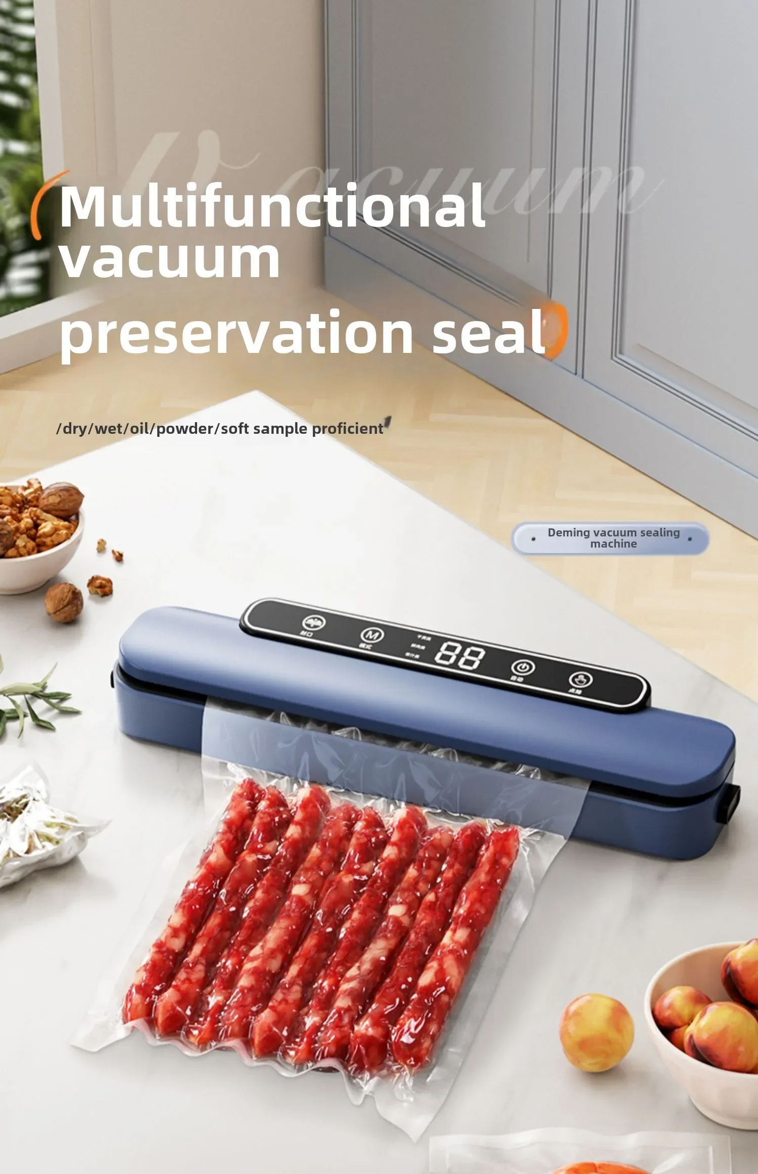 220V Portable Vacuum Sealer for Food Preservation and Storage
