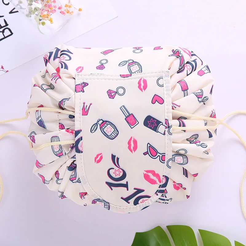 Cute Polyester Large Capacity Cosmetic Case Makeup Drawstring Storage Bag Women Jewelry Tote Rope Pouch String Bags Organizer