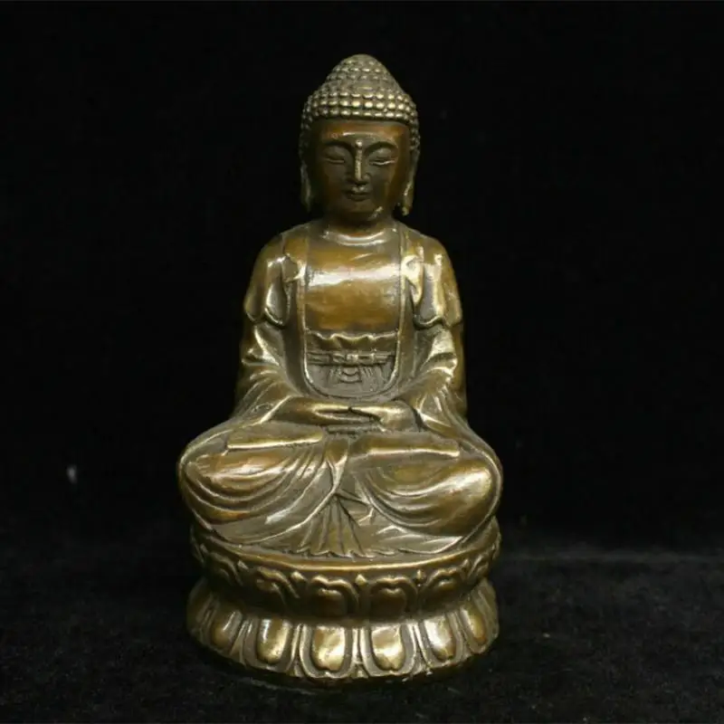 

Tibet Buddhism Temple Bronze Copper Seat Louts Shakyamuni Amitabha Buddha Statue Collection Ornaments Statues for Decoration