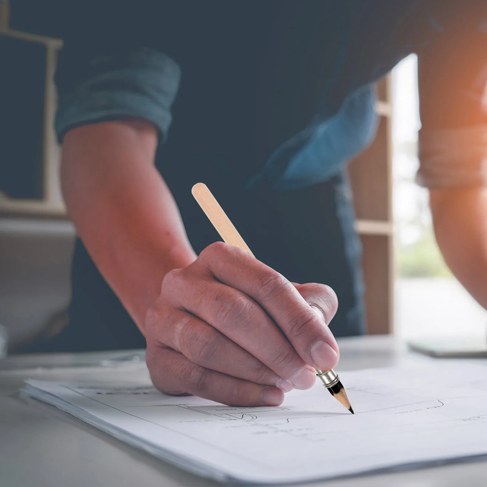 

10Pcs Drawing Pencil Extender Holder Wood Metal Crayon Extension Tool for Artists Sketching Short Pencil Lengthen Device School