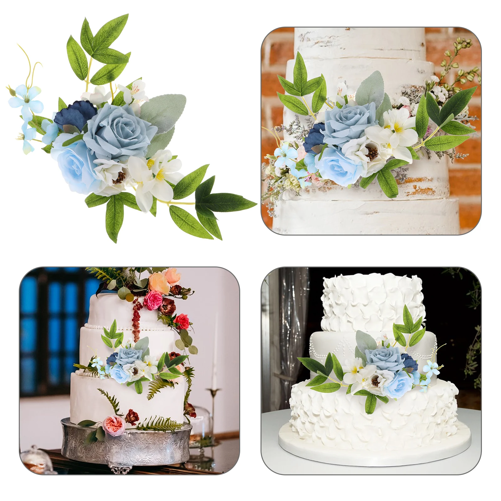 

Realistic Artificial Flowers for Cake Decoration PU Blue Bulk Bridal Corsage Swag Centerpieces VersatileFloral