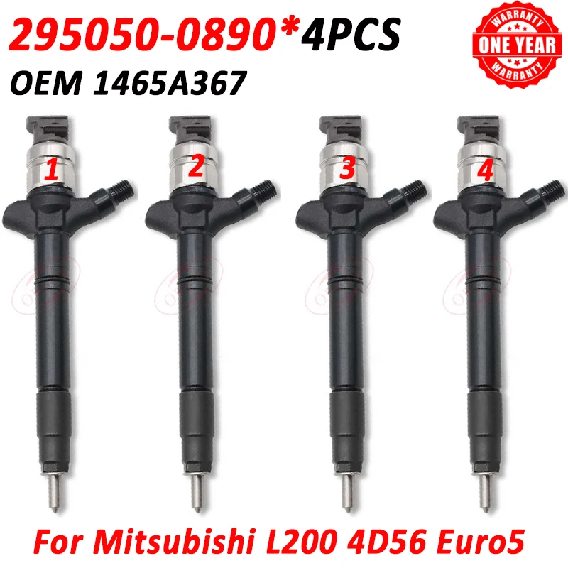 

4PCS 1465A367 Common Rail Injector 295050-0890 Diesel Fuel Nozzle 295050-0891 295050-0892 For Mitsubishi L200 4D56