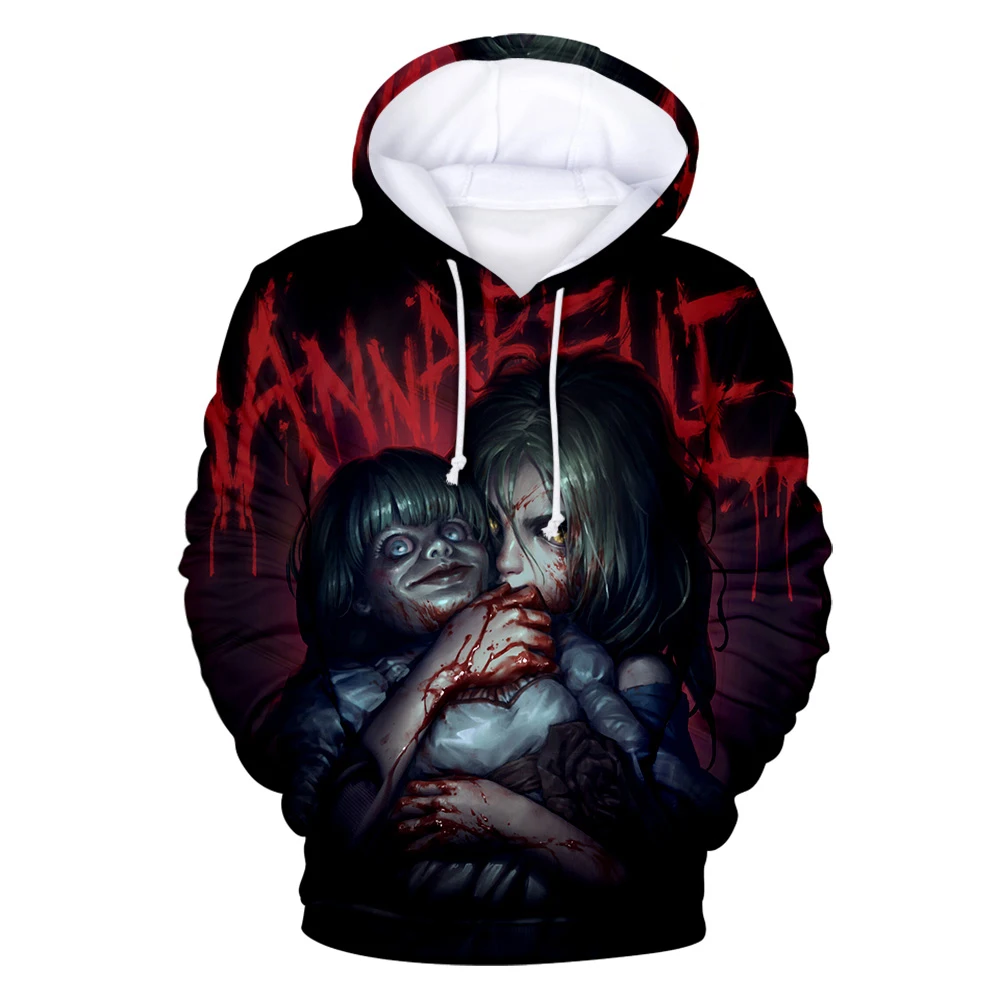 Annabelle Horror Movie 3D Print Hoodies Men Women Casual Oversized Sweatshirts Hoodie Kids Pullovers Male Tracksuit Man Clothing