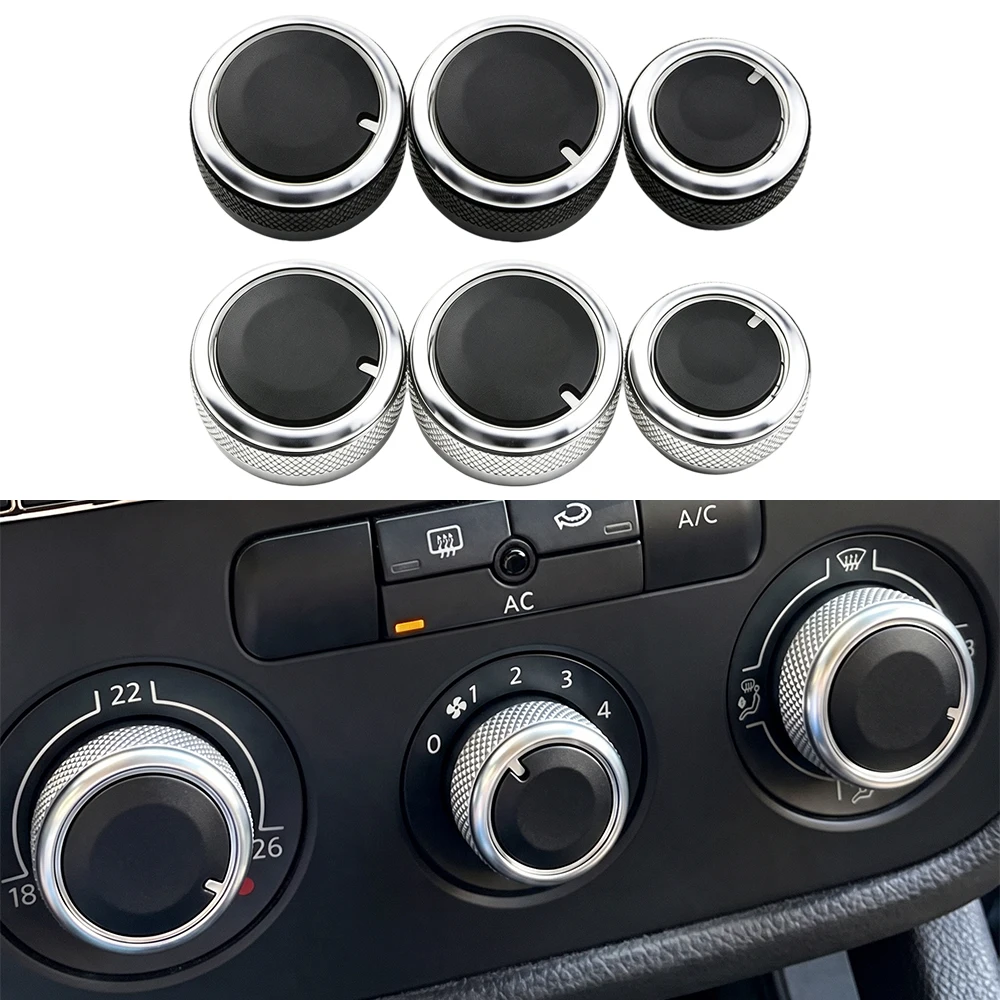 Image of Auto-Klimaanlagenknöpfe für Volkswagen VW Golf 5 6 Sirocco MK3 Jetta MK5 Tiguan Touran Passat B6 B7 Klimaanlagen-Bedienknöpfe