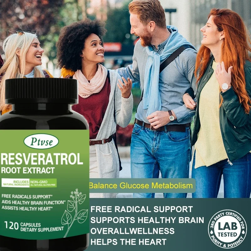 Resveratrol, a potent antioxidant and trans resveratrol, promotes anti-aging and provides cardiovascular support