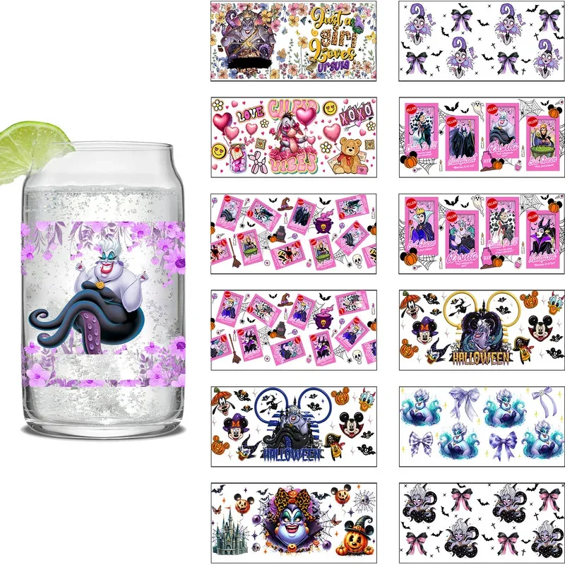 

Cartoon character Series easy peel waterproof DIY Decals 3D transfers uvdtf stickers 16oz uv dtf cup wraps for Libbey Glasses