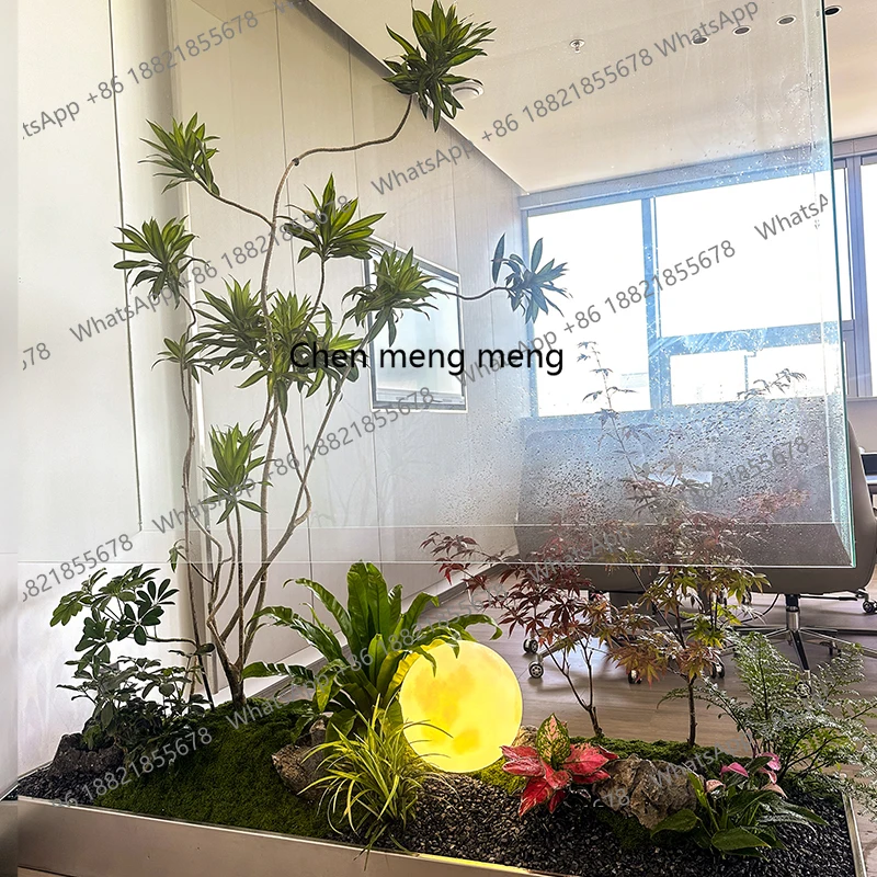 

Simulation plant, living room green plant landscaping large potted plant indoor light luxury decoration floor ornament