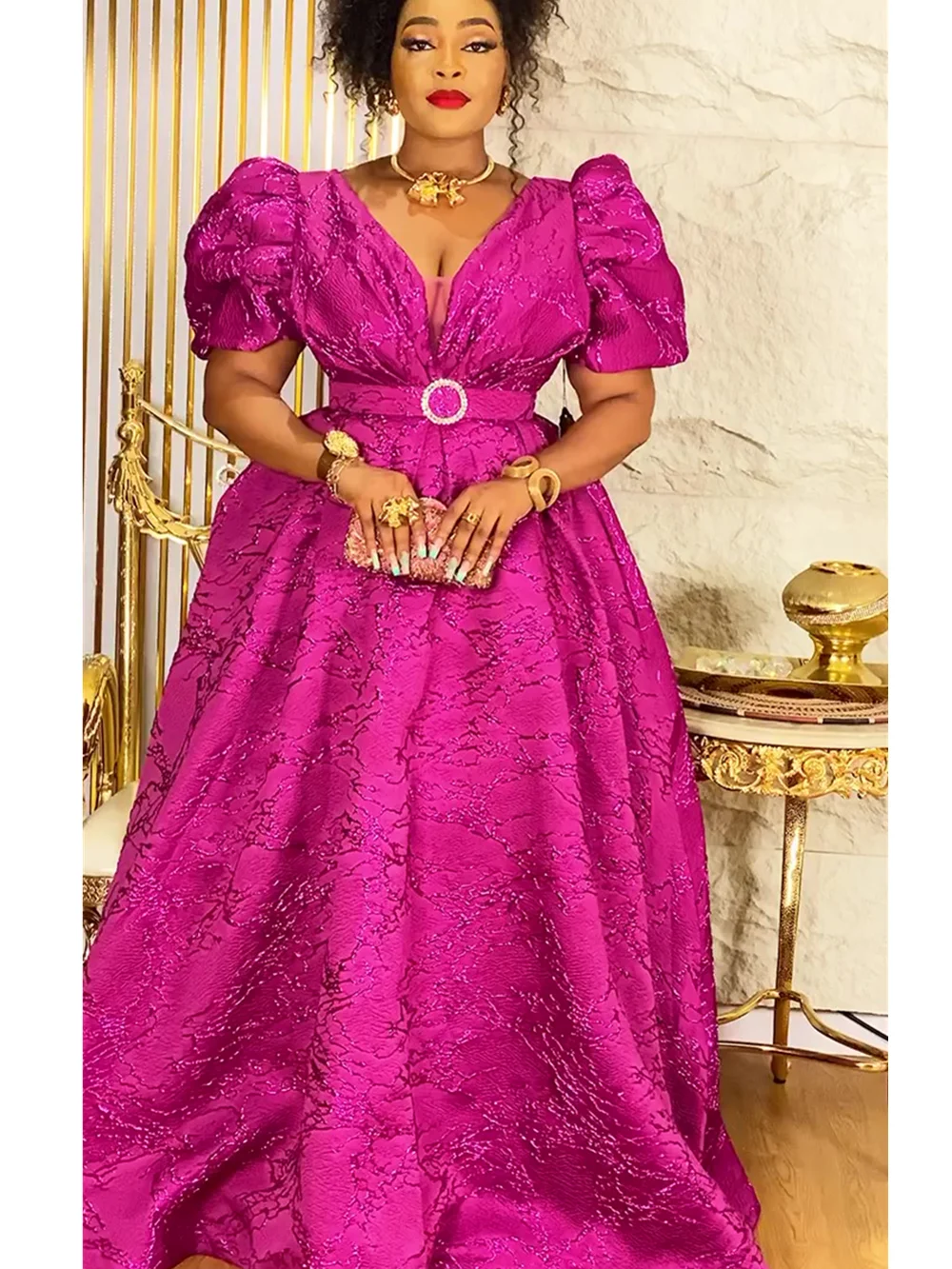 

Plus Size Evening Dresses for Women African Luxury Gown Elegant Turkey Muslim Wedding Party Long Dress Ankara Ladies Clothing