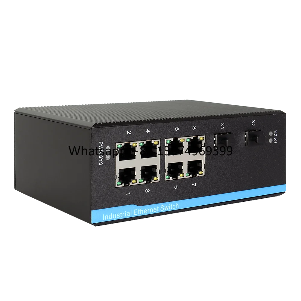 InMax Original Manufacture 10 Port 2G + 8G 10 100 1000Mbps Full Gigabit Managed Din Rail Industrial Ethernet Media Converter