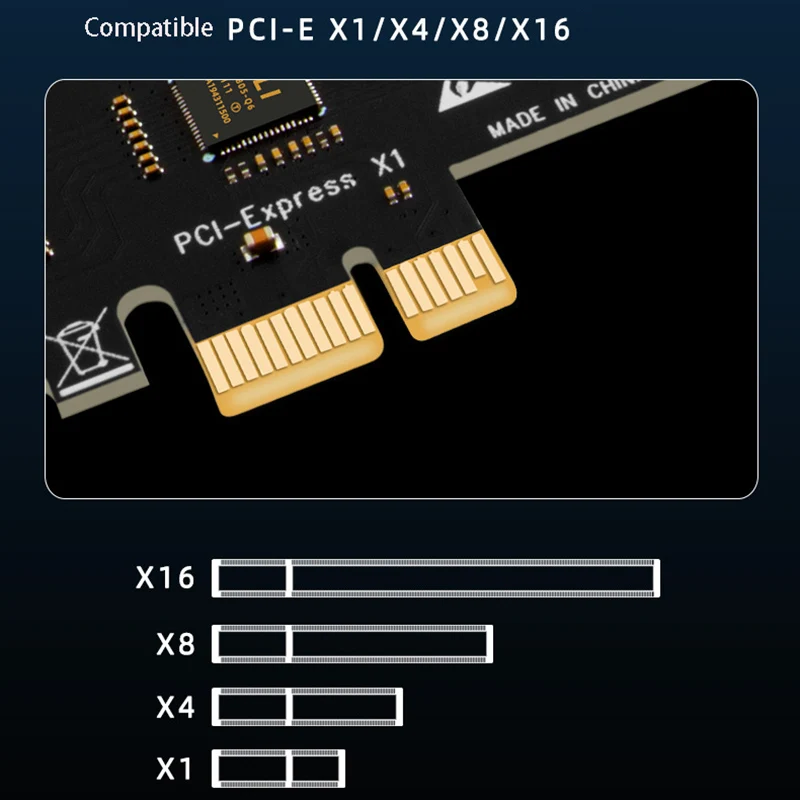 PCIE zu USB3.2 Typ C Konvertierungskarte 6 USB-A-Anschlüsse 2 USB-C-Anschlüsse zu PCI-E X1 X4 X8 X16 Konvertierungsadapter PC Frontpanel Erweiterungskarte – Detail 3