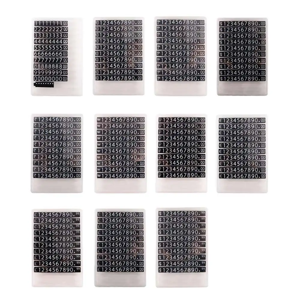 مكعبات شارة السعر الخماسية القابلة للتعديل مقاس M باللون الأبيض لعرض أسعار البيع بالتجزئة في مشاهد متعددة