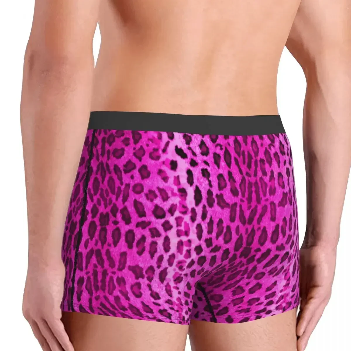 Celana Pendek Boxer Macan Tutul Merah Muda Kustom untuk Pria Celana Dalam Gambar Kulit Hewan Pria Gambar Cetak 3D Celana Dalam Melar