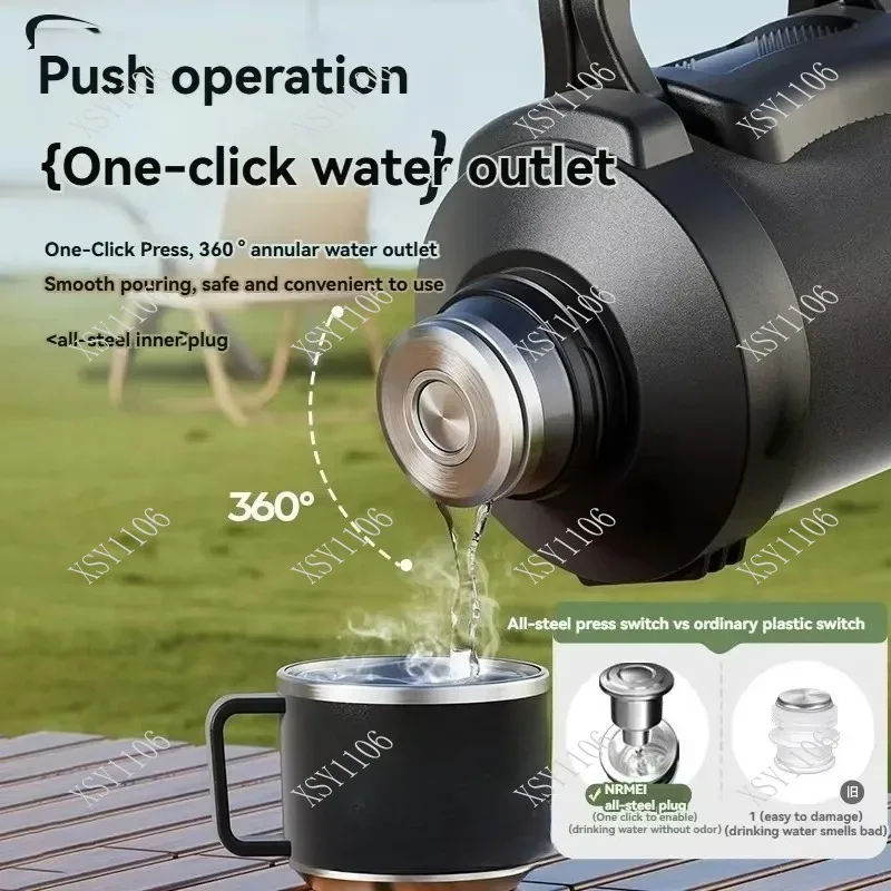 3L Vacuum Insulated Stainless Steel Bottle - Large Thermos Flask for Hot Cold Water Coffee Dispenser