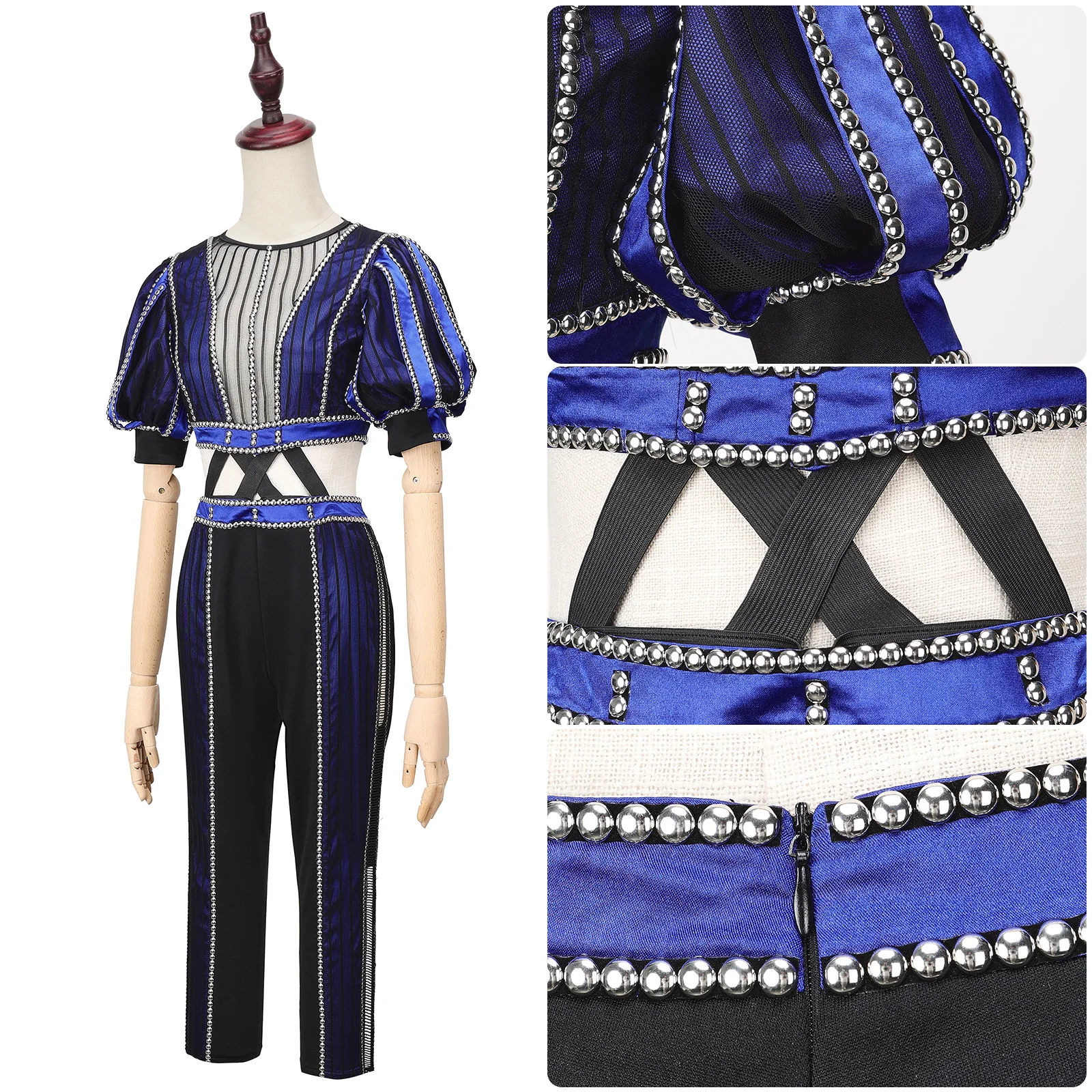 ستة الموسيقية كاثرين بار تأثيري حلي البنطال القصير البدلة أداء الزي مهرجان الموسيقى الملابس زي الهالوين