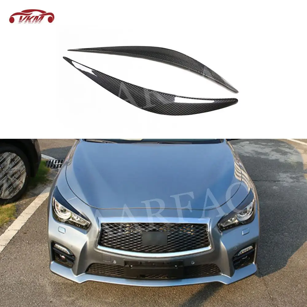 

Dry Carbon Fiber Auto Car Accessorise Front Bumper Lip Eyelids For Infiniti Q50 2014-2019