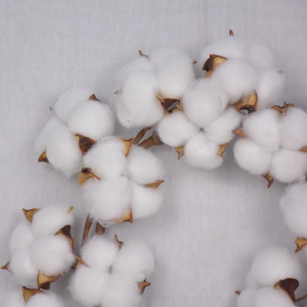 

10inch Cotton Flower Garland Elegant Dried Flowers Wreath Decor Perfect for Door Window Wall Hanging Wedding Party