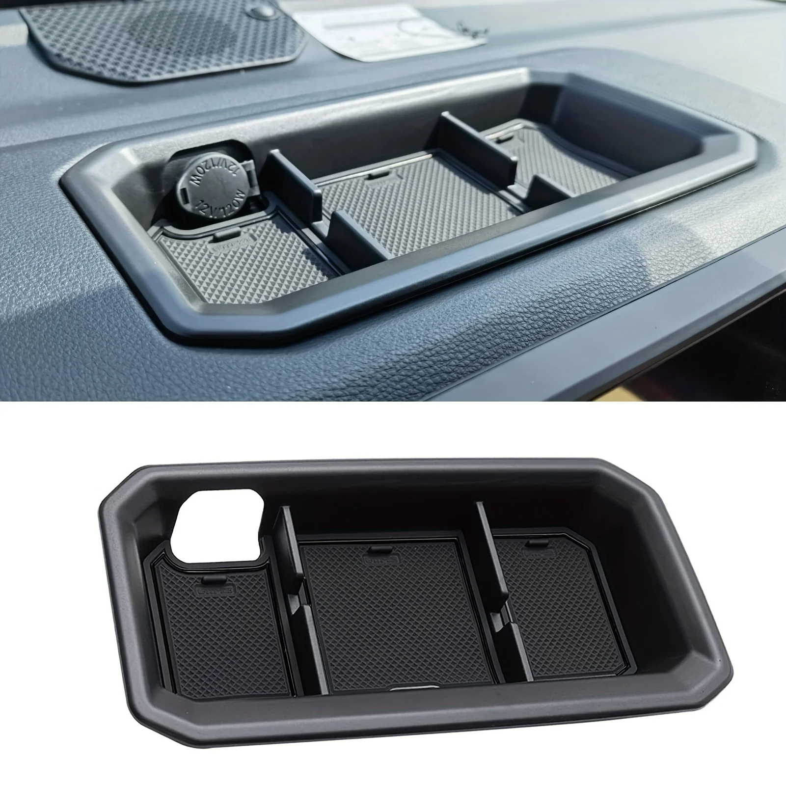 

Dashboard Organizer Tray For Toyota Tundra 2022-2024 Central Console Storage Box Insert with Anti-Slip Mat Interior Accessories