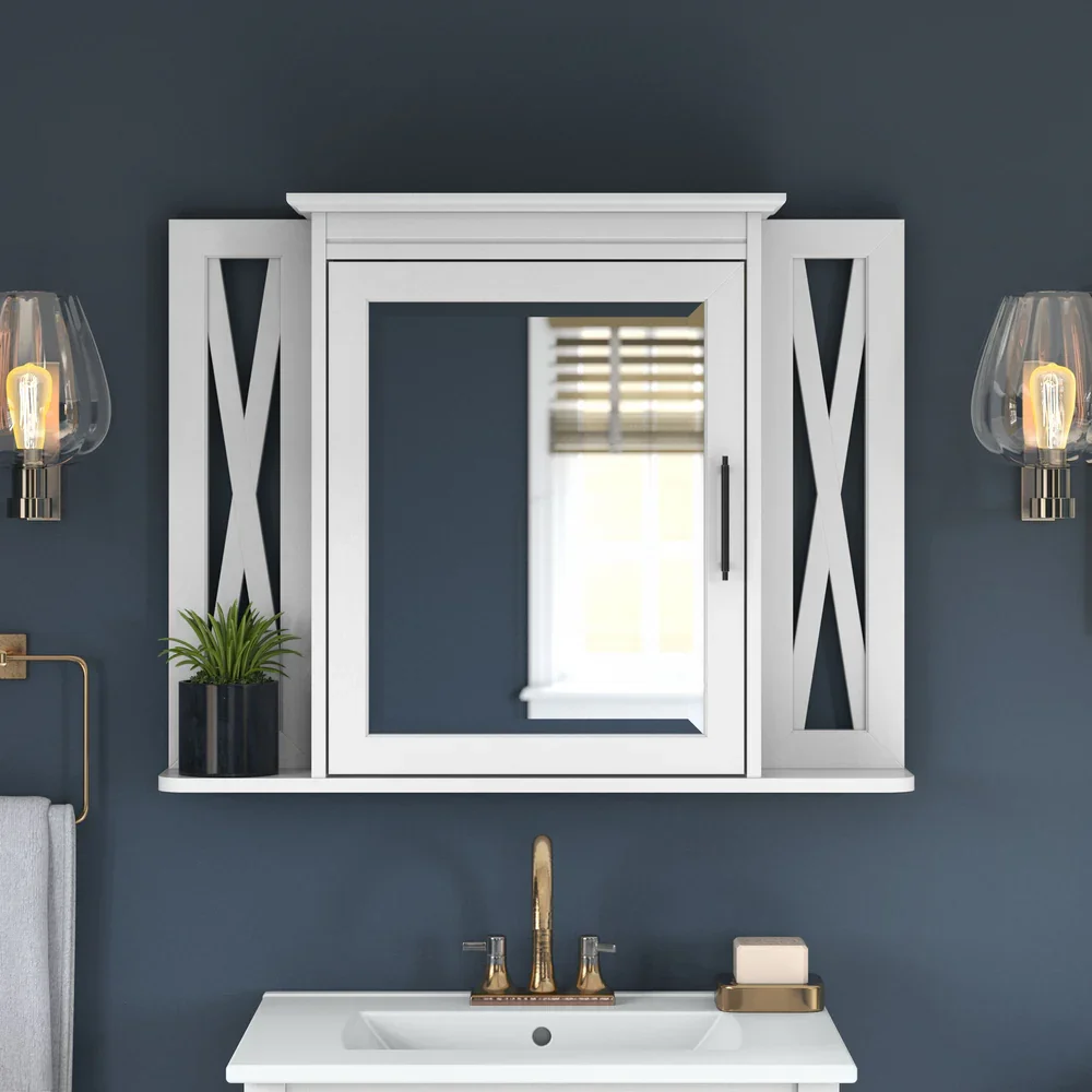 Robuster Wand Mounted Badezimmer-Medizin Schrank Mit Mirror 2-Innen verstellbarer Regal Mirrored Wandschrank