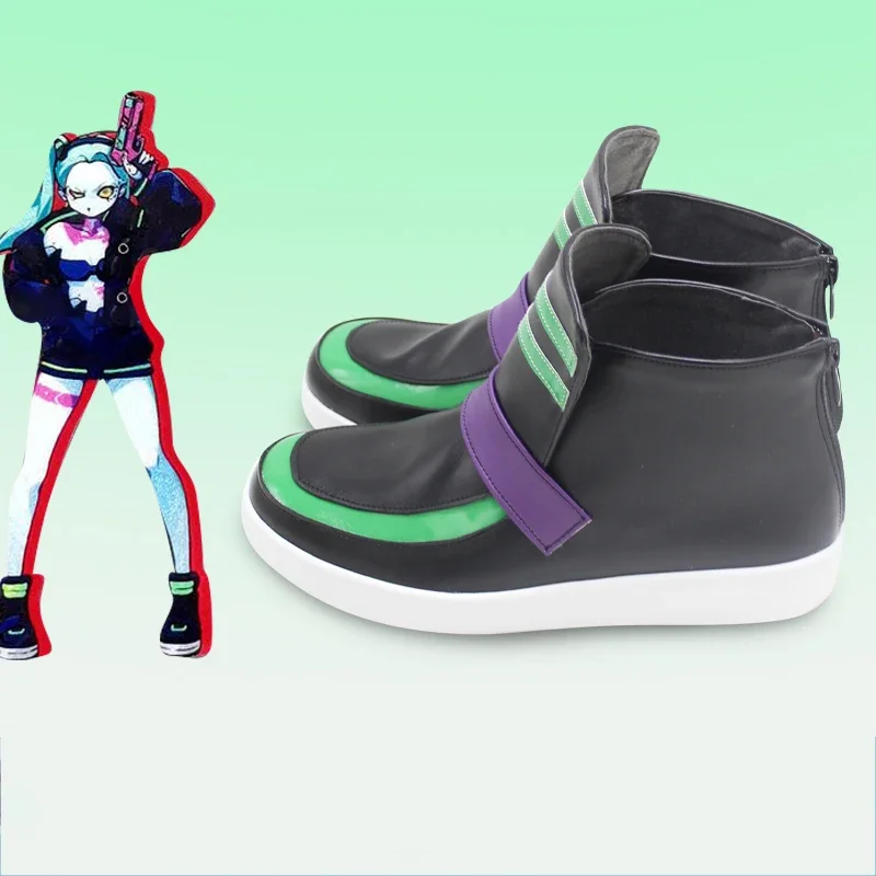Rebecca Cosplay Shoes PU Leather Shoes Anime Cosplay Props Halloween Carnival Boots Custom Made view 3