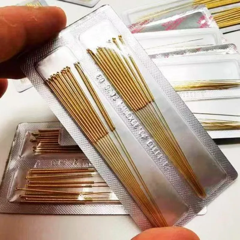 

200 шт. одноразовые позолоченные поверхности/посеребренная ручка иглы для акупунктуры многоразовый массажер для ухода за телом Guasha