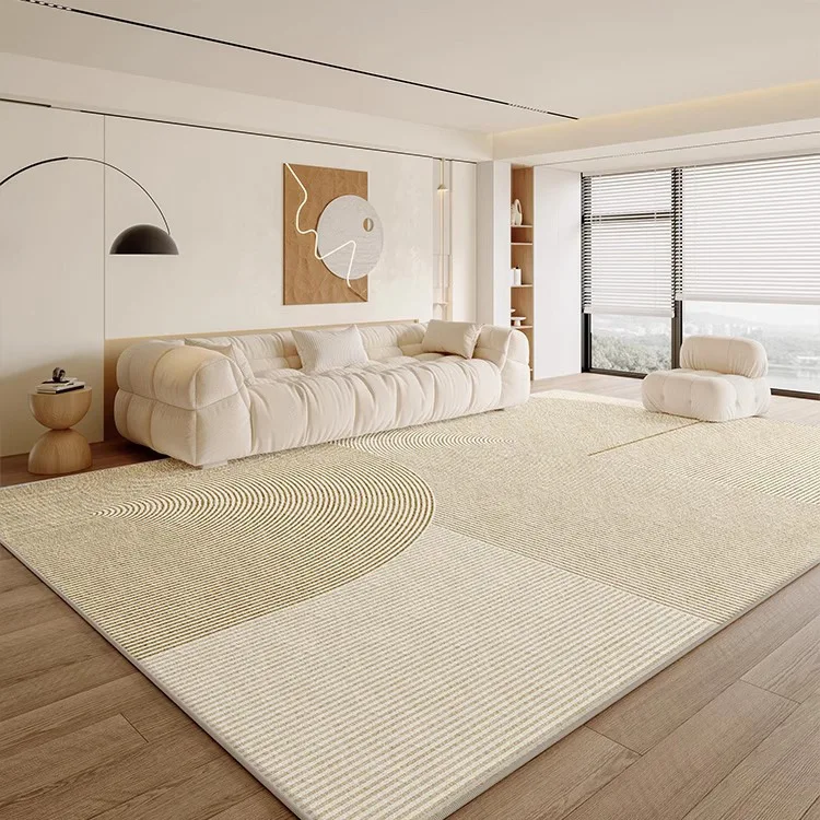 

8X10 FT Rug 9X10FT Cream Color Washable Rug Non Slip Soundproof Living Room Bedroom Carpet Sofa Table Mat