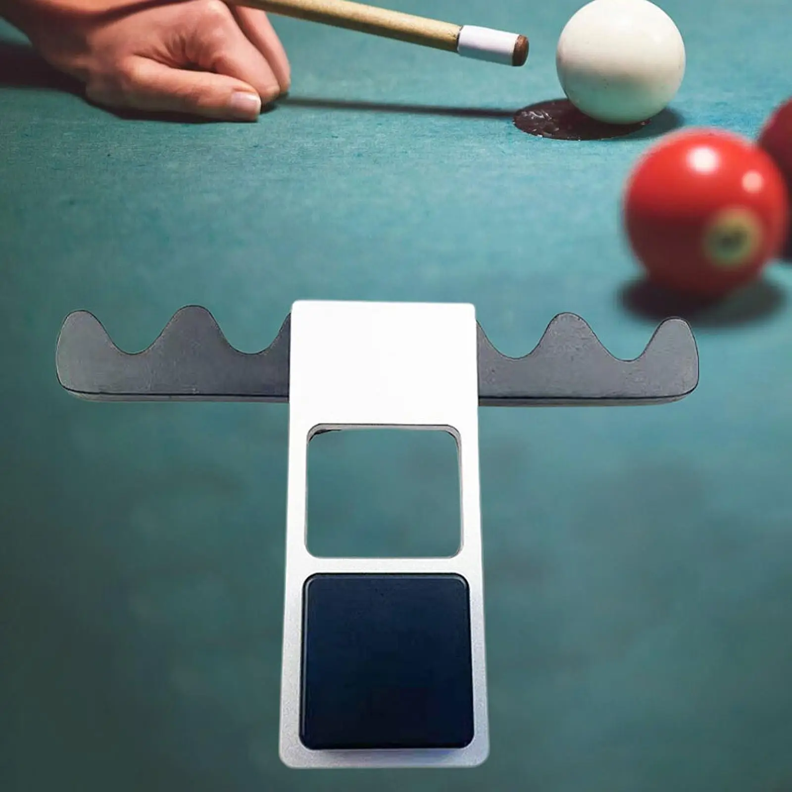 

Pool Cue Rack Aluminum Table Holder Non Slip Four Cue Organizer for Billiards Supplies and Game Room