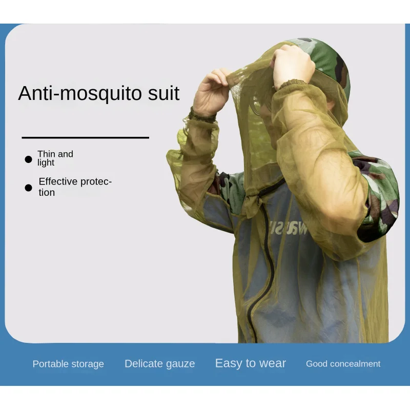 Jungle Adventure Wild Fishing Mesh Mosquito Proof Clothing, Outdoor Fishing Mosquito Proof Set Summer Wild Fishing