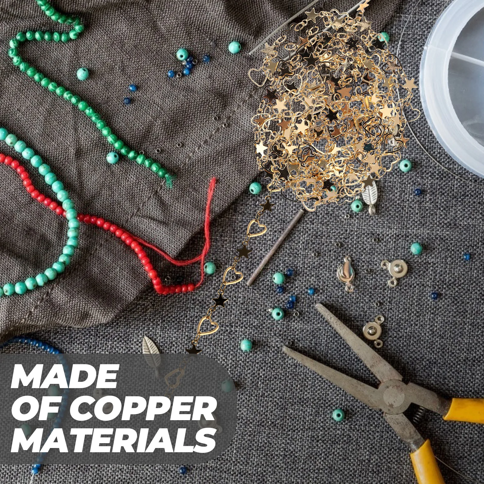

Copper DIY Jewelry Chain Necklace Bracelet Making Supplies Craft Parts Safe Versatile Sweater Chain Bright Color Smooth Texture