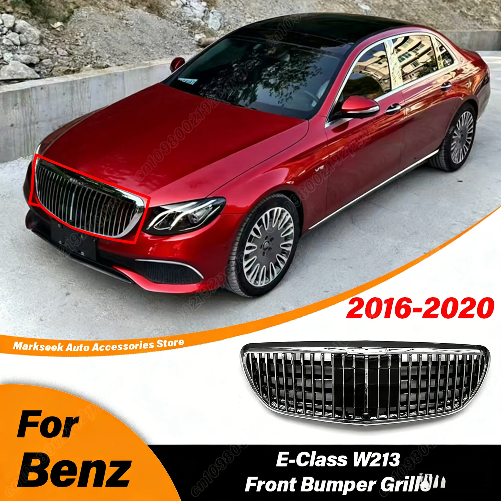 

For Mercedes Benz E-Class W213 E180 E200 E220 E300 Executive Edition 16 -20 Car Front Bumper Maybach Model Air Intake Grille