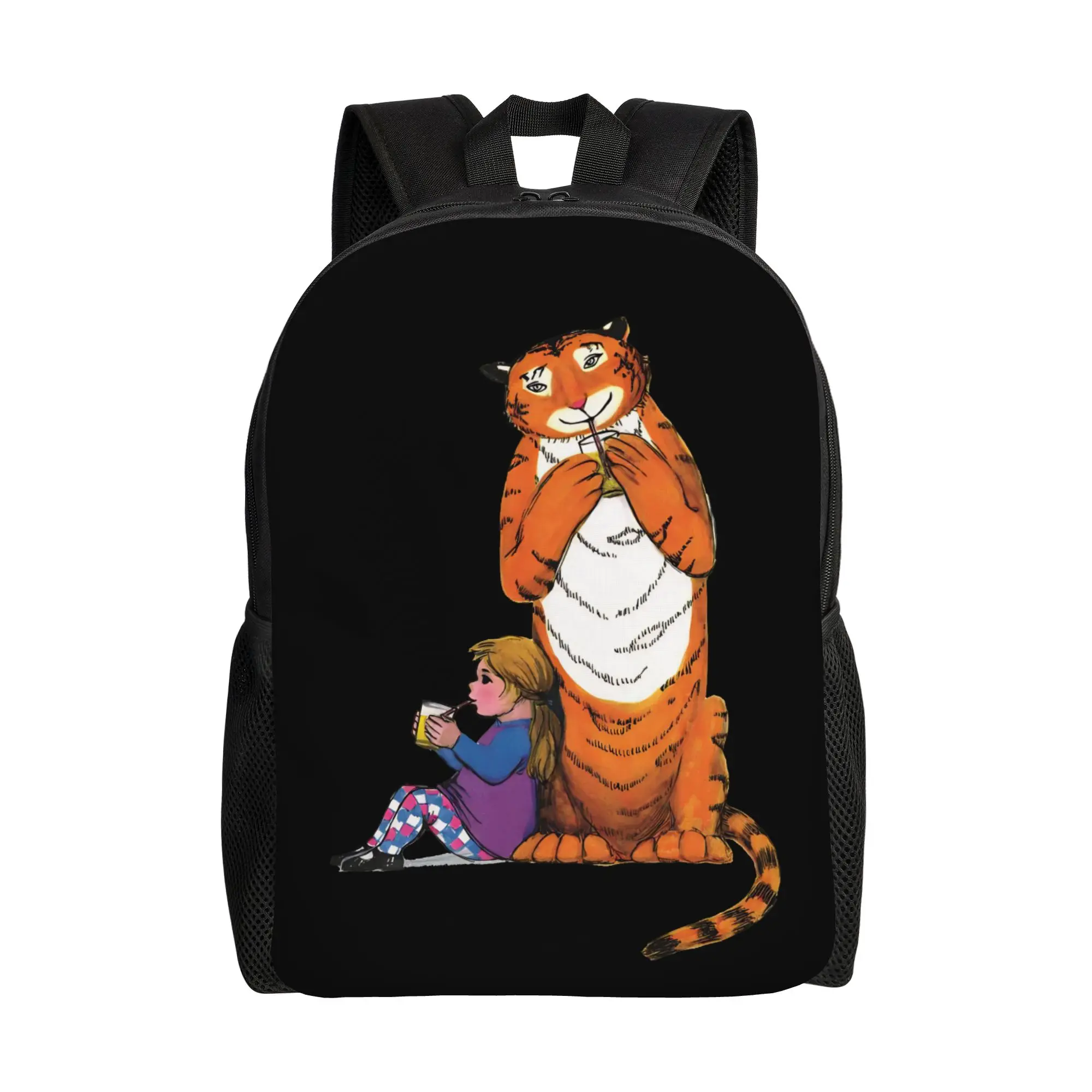 The Tiger Who Came to Tea Backpack for Men Women Casual Student Hiking Travel Daypack Cartoon Book College Shoulder Bag Pocket
