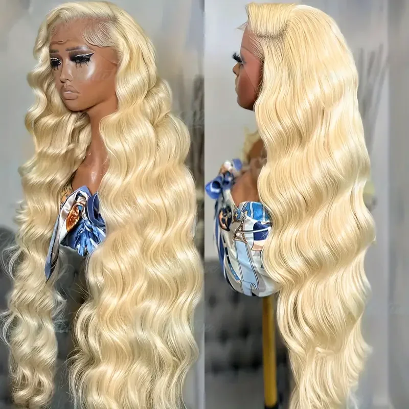 Luvin 613 Honingblonde Body Wave 13X6 Hd Transparant Kant Voor Menselijk Haar Pruiken 34 Inch Kleur 13X4 Lace Frontale Pruik Voor Vrouwen