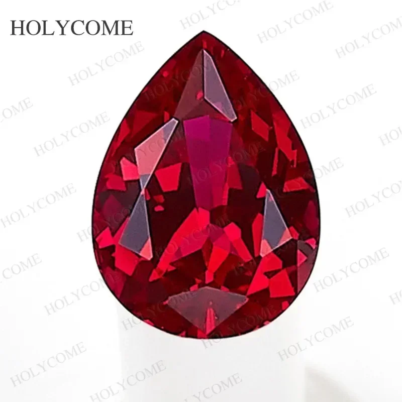 Lab Grown Ruby Pigeon Blood Red VVS1 Pear Shape Selectable AGL Certificate Updated Teardrop Gemstone DIY Jewelry Making Material