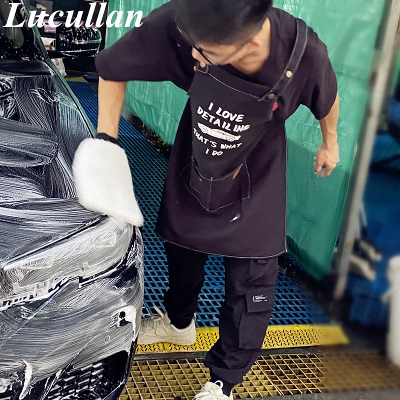 Lucullan Auto Detailing Working Apron Waterproof Anti-oil Work Clothes For Car Wash Care Store Accept Custom Print Logo