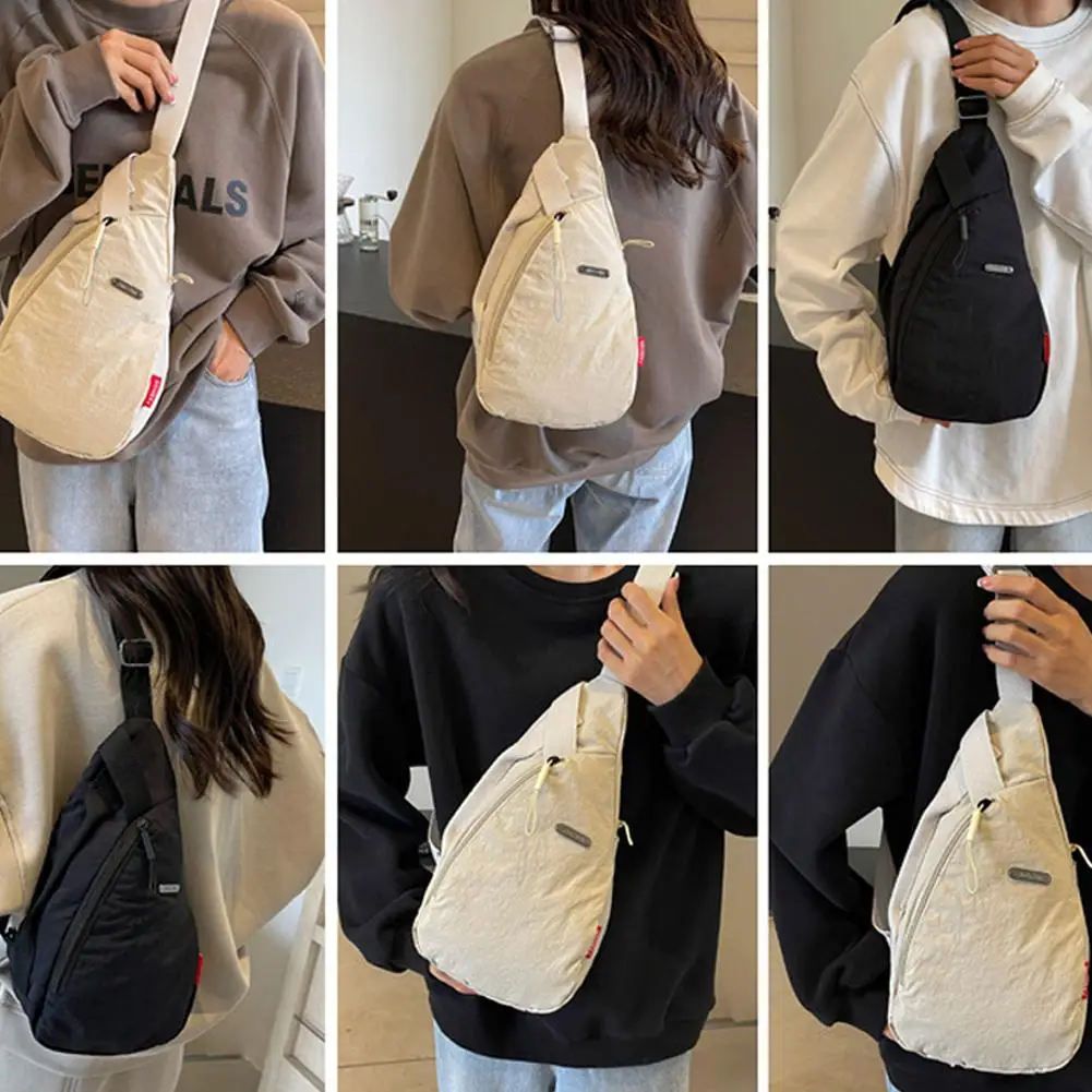 Bolso de pecho para hombre y mujer, bolso cruzado de un solo hombro, gran capacidad, para deportes al aire libre, bolso de hombro pequeño informal a la moda K1Q2