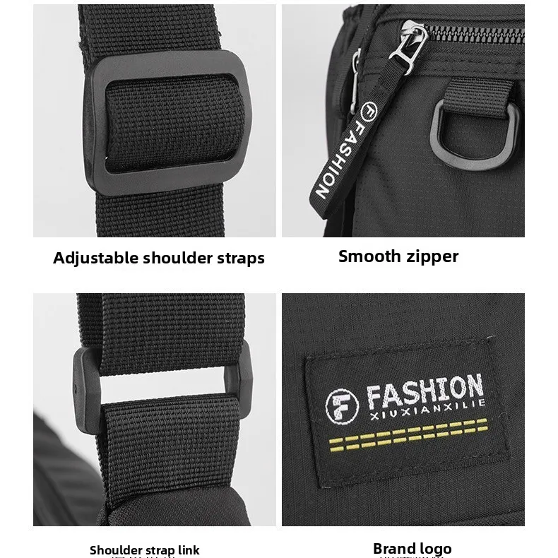 New Men's Single-shoulder Bag, Large-capacity Water-resistant Crossbody Bag, Fashionable and Casual Travel Bag, Loose Change Bag