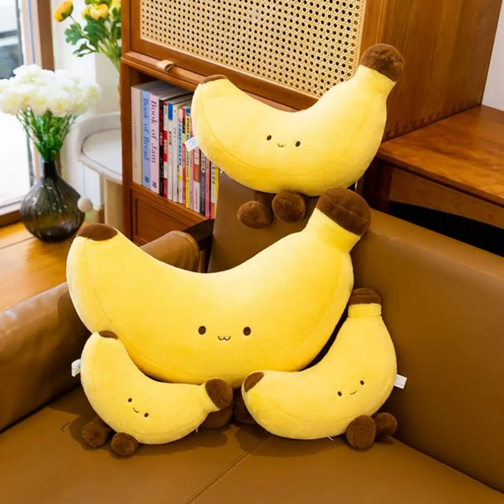 Fun Series Banana Long Leg Simulation Fruit Banana Pillow Yellow Cute Design Cute Banana Room