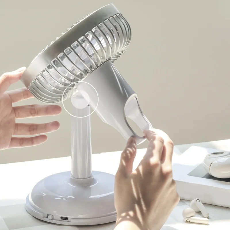 Portable USB Charging Vintage Mini Fan Simple Pure Color Small Electric Fan For Summer Light Use