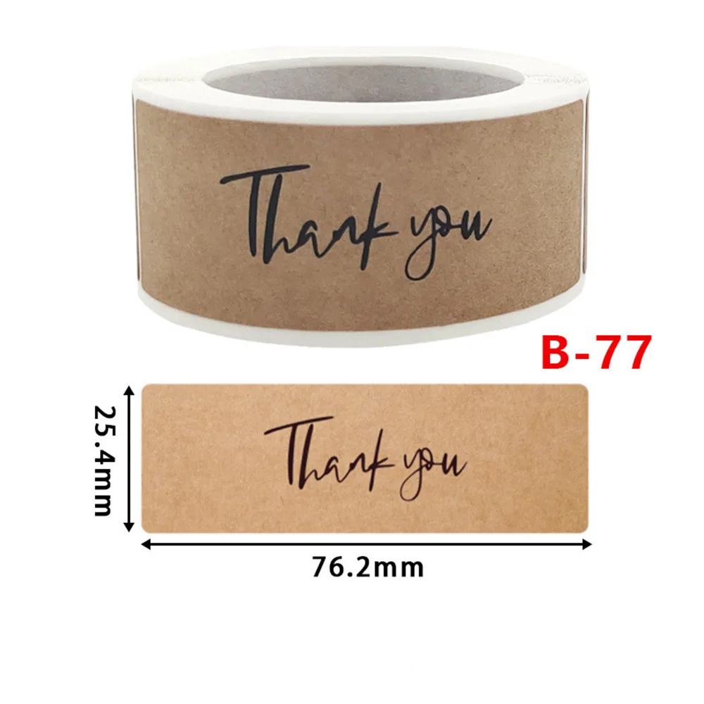 Chzimade 120Pcs Kraft Paper Thank You Stickers Labels Rectangle Sealing Stickers for Small Packages Gifts Bags Wedding Decor