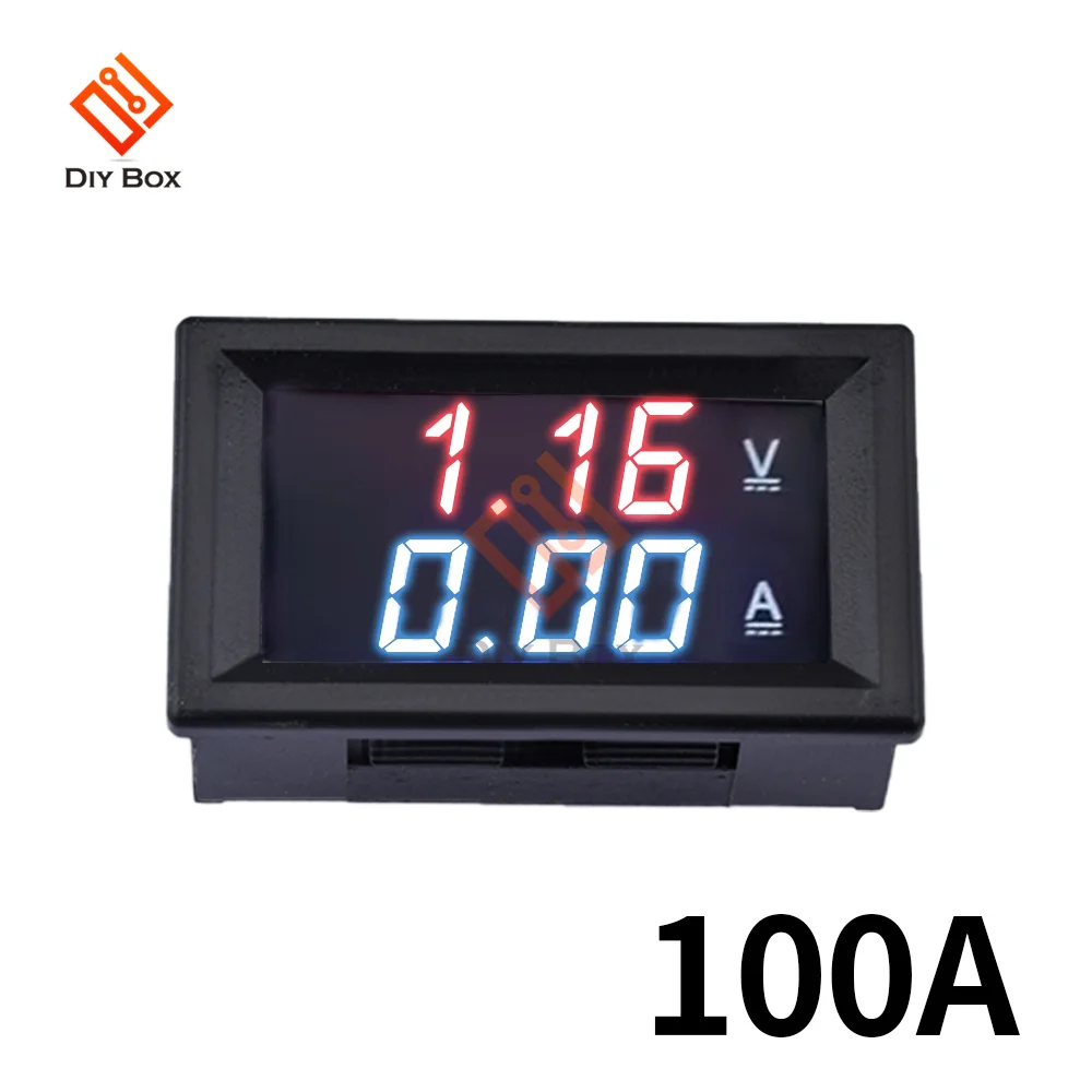 Mini Digital Car Voltmeter Ammeter DC 100V 10A 50A 100A LED Display Panel Amp Volt Voltage Current Meter Tester Detector