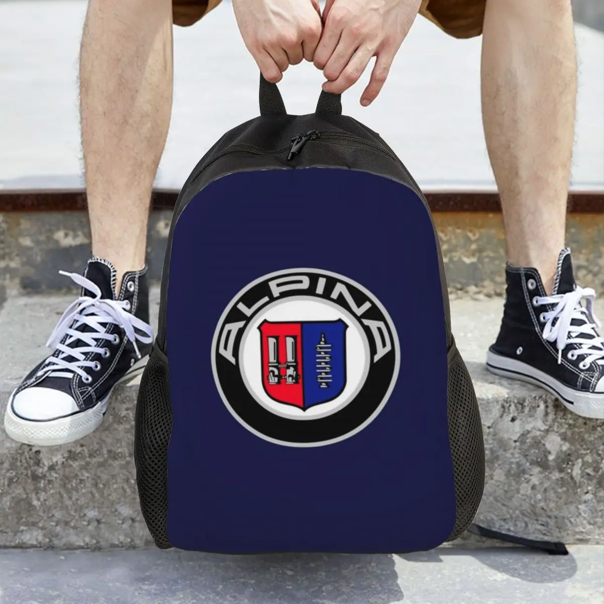 Alpina - Classic Car Logos Backpack Daypack Large Capacity Kids BookBag School Bag Shoulder Bags for Men Women