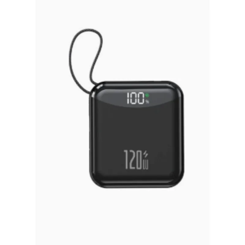 20000mAh 120W Super Fast Charging Power Bank Mini Compact Portable Built‑in Cables Mobile Power Supply for Smartphones Laptops