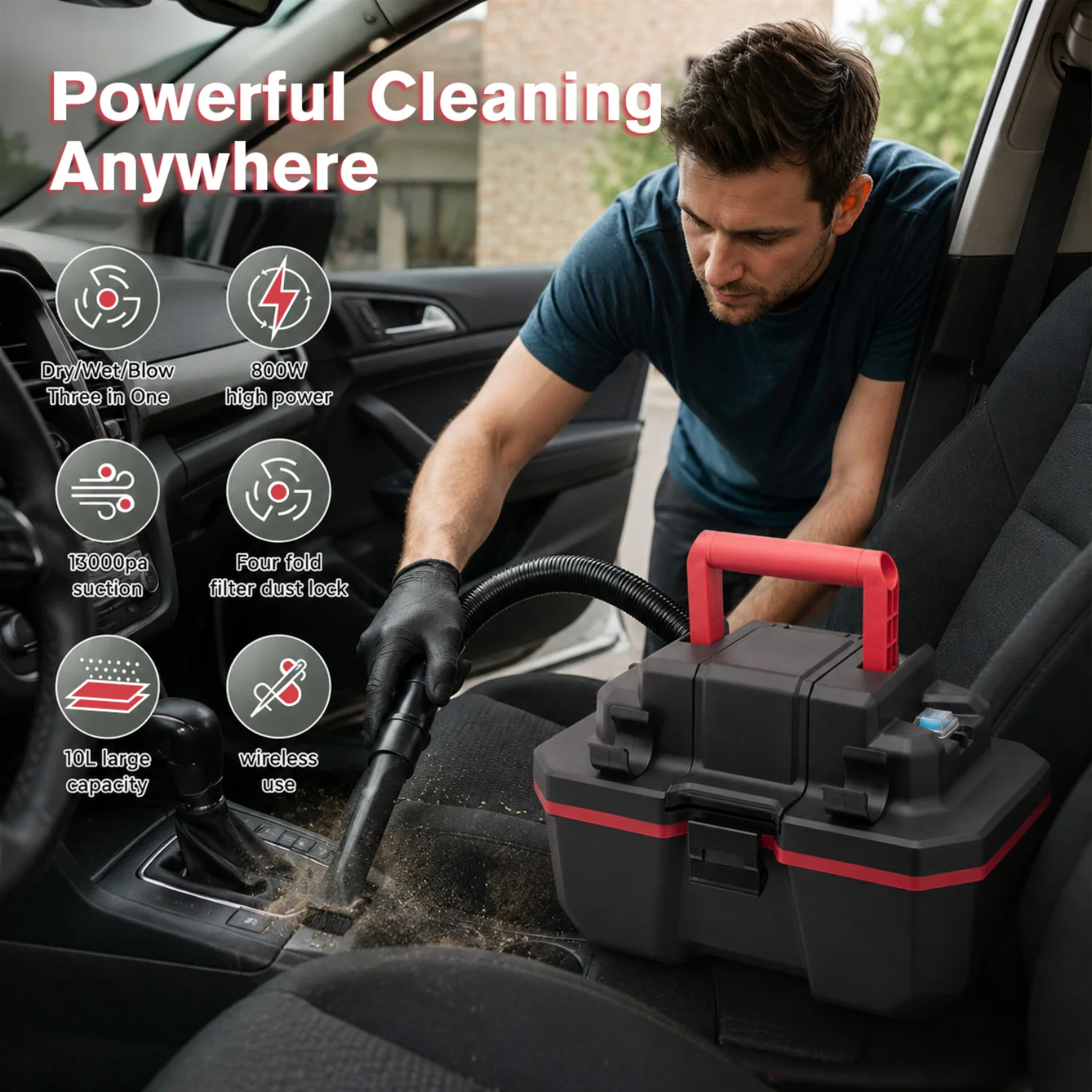 Cordless Brushless Multi-Functional Wet Dry Blow Vacuum Cleaner for Lidl Parkside X20V Team Lithium Battery for Home Garage Car