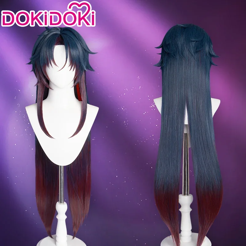 IN STOCK Blade Wig Cosplay Game Honkai: Star Rail Wig DokiDoki Men Blue Red Long Hair Blade Earrings Cosplay Free Cap Halloween