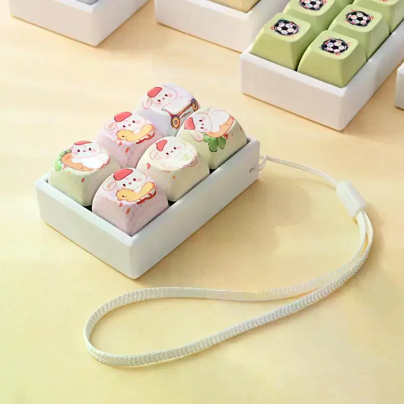 6 Keys Football Keyboard Sensory Clicky Button Anxiety Relief Fidget Keychain Venting Relaxing Fidget Gifts