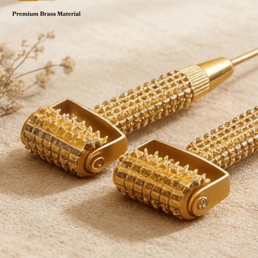 Multifunctional Acupuncture Points Detector Spring Needle Retractable Massage Roller Gold/Silver Ear Massage Tool