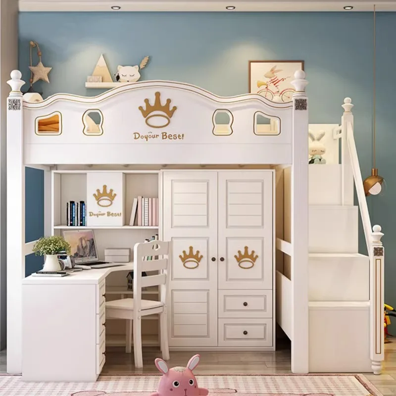 

Безопасный домашний комплект для детской спальни, минималистичные кровати для детей и мальчиков, современный деревянный каркас, детские двуспальные двухъярусные кровати с местом для хранения A