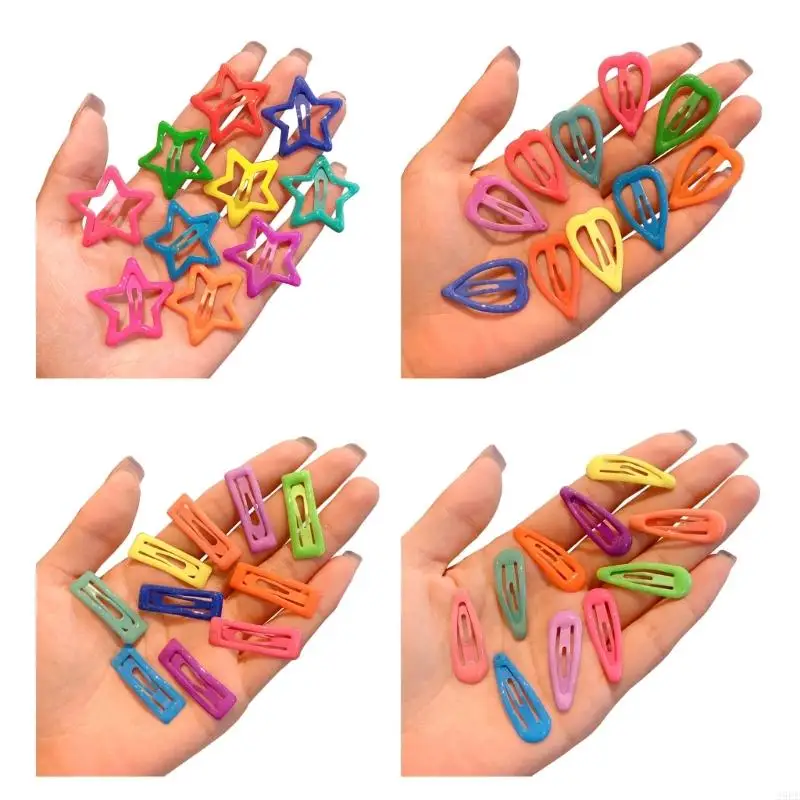 29EE Star/Heart Hair Clips Noctilucent Hair Barrette Metal Hair Clips for Girls