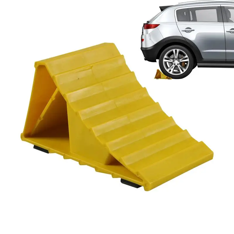 Car Tire Slip Stopper PE Automotive Wheel Stop Blocker Anti Slip Wheels Clamp Triangular Tire Stopper Block For Cars Accessories