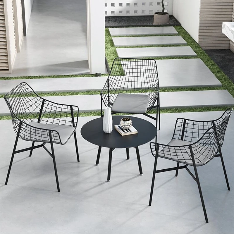 สบายสวนไม้ชุด Minimalist ผ่อนคลายความคิดสร้างสรรค์กันน้ํา Patio ชุด Alfresco Ergonomics Meble Ogrodowe Furntiture
