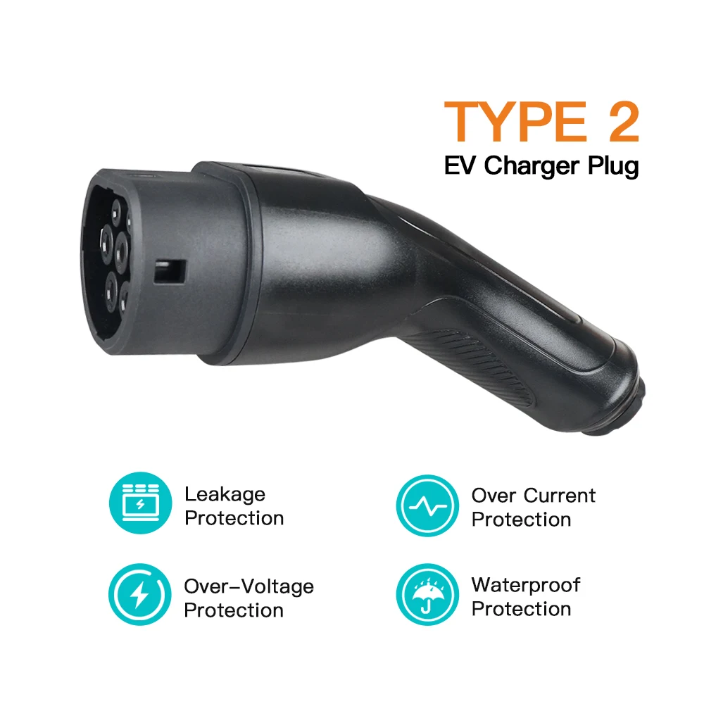 Goodcell 16A Type2 EV Charger Male Plug 32A EVSE Charger Female IEC 62196 Convertor for Electric Car Vehicle Charging Station